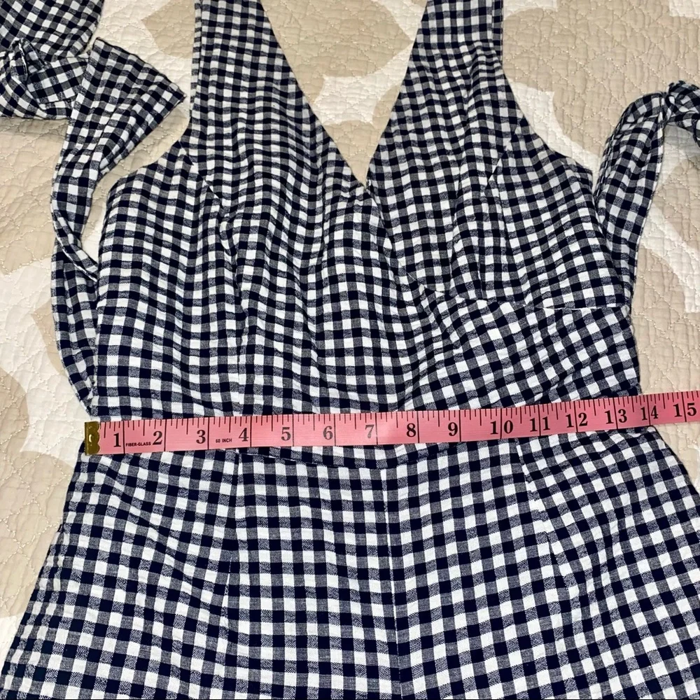 BANANA REPUBLIC Cotton / Linen Gingham Jumpsuit